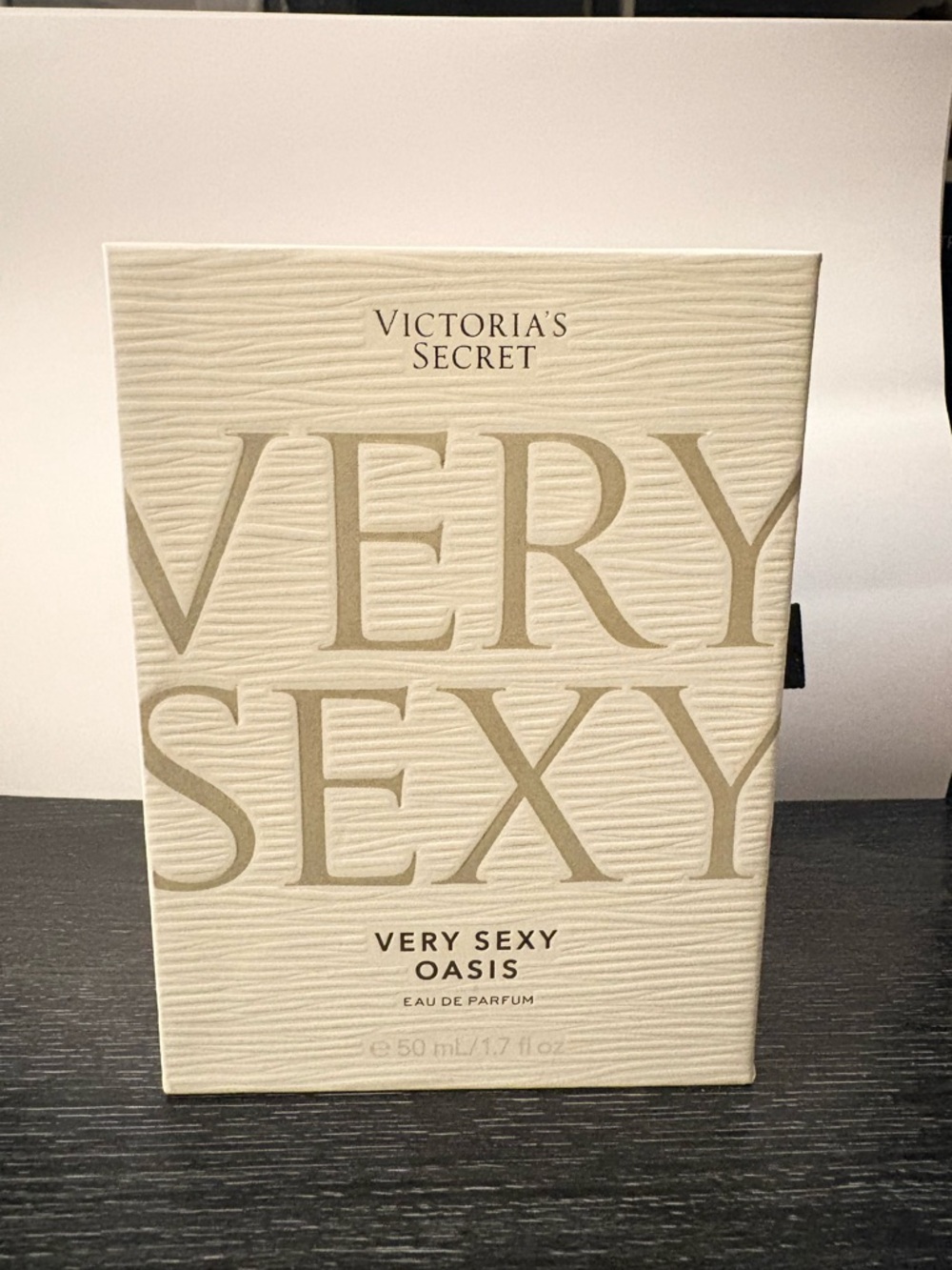 Victoria's Secret Very Sexy Oasis Box - Ivory with Taupe Lettering 1.7oz